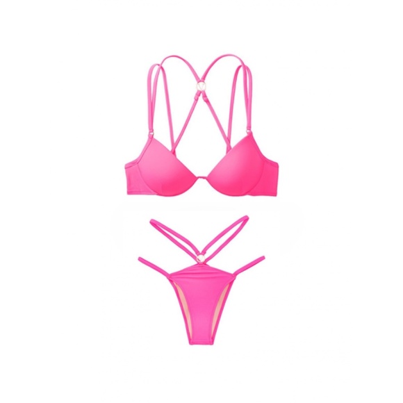 Victoria's Secret VS Shocking Pink Bikini Swim Set - 32B & S - Picture 8 of 10